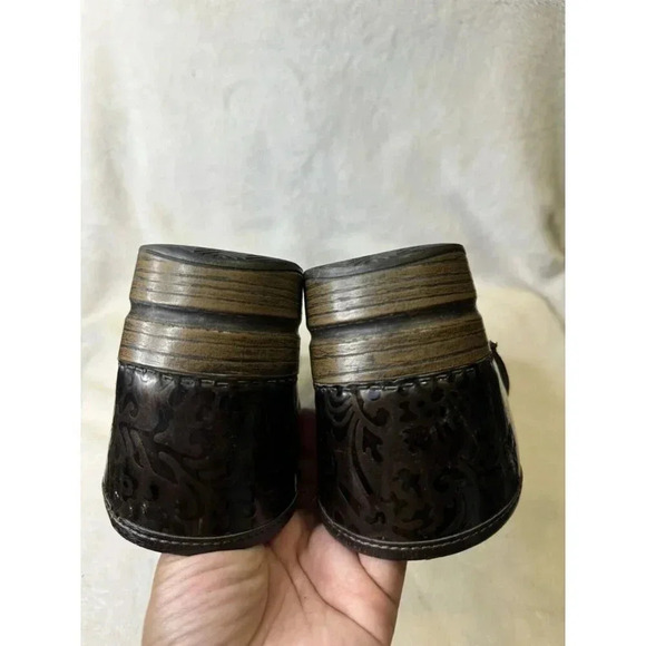 DANSKO Brown Floral Tooled Leather Clogs Shoes Womens US Size 9 EU 42 - Picture 8 of 8